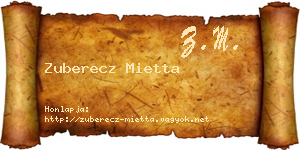 Zuberecz Mietta névjegykártya